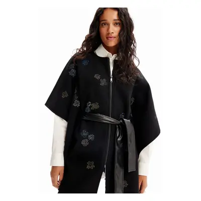 Black women's patterned poncho Desigual Threadflor Milan - Women's