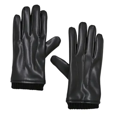 Synthetic leather basic gloves black