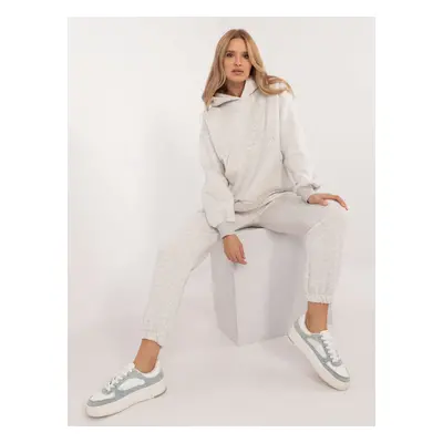 Light grey women's basic set of oversize cut