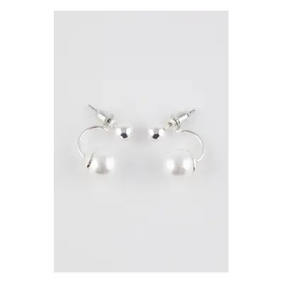 DEFACTO Women&#39;s Pearl Detailed Silver Earrings