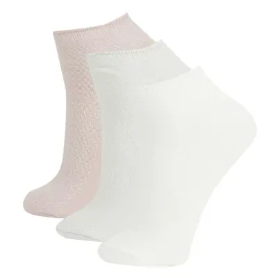 DEFACTO Women's 3-Piece Cotton Booties Socks