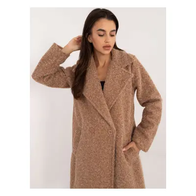 Brown women's winter coat with pockets