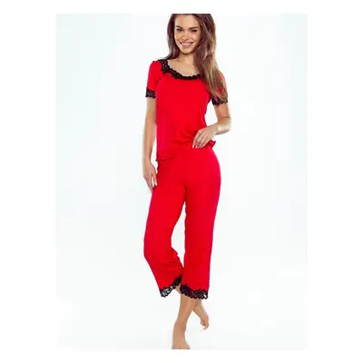 Pyjamas Eldar First Lady Aster Plus kr/r 2XL-3XL red-black