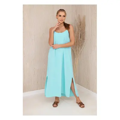 Women's dress with shoulder straps - light mint