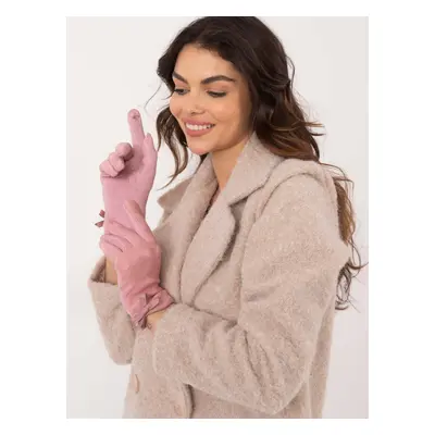 Light pink knitted gloves