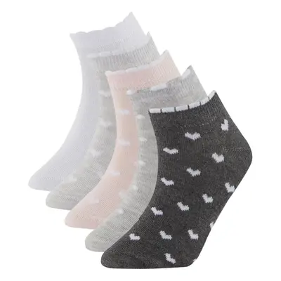 DEFACTO Girl's 5-Piece Cotton Booties Socks