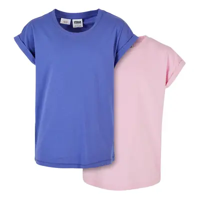 Girls' Organic Extended Shoulder T-Shirt 2-Pack purpleday/girlypink