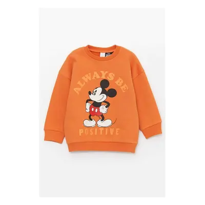 LC Waikiki Crew Neck Long Sleeve Mickey Mouse Printed Baby Boy Sweatshirt