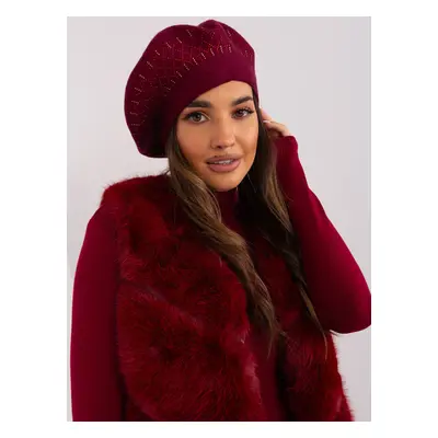 Burgundy beret for women