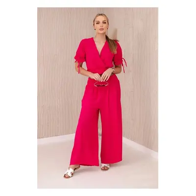 Women's set blouse + trousers - fuchsia