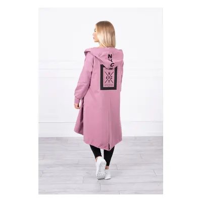 Oversize dark pink cape with hood