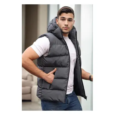 98149 Dewberry Hooded Mens Vest-ANTHRACITE