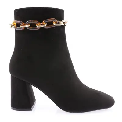 DGN 22k420-22k Women's Thick Chain Accessory Heeled Boots