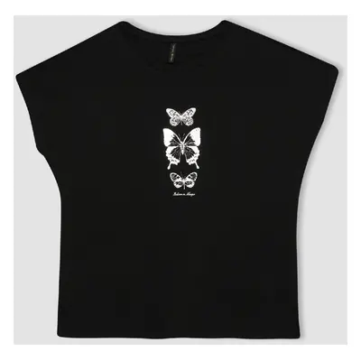 DEFACTO Crew Neck Printed Short Sleeve T-Shirt