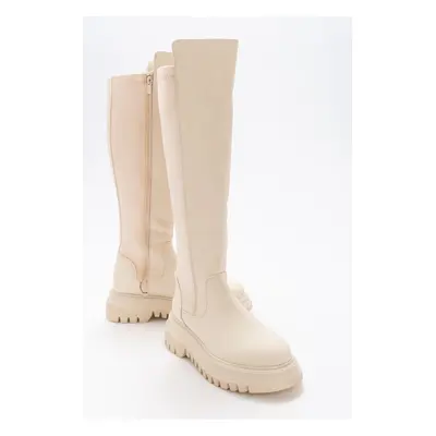 LuviShoes Women's Shadow Beige Boots