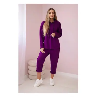 Set Punto Milano winter hoodie + trousers dark purple