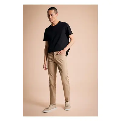 DEFACTO Extra Slim Fit Skinny Leg Gabardine Chino Canvas Trousers