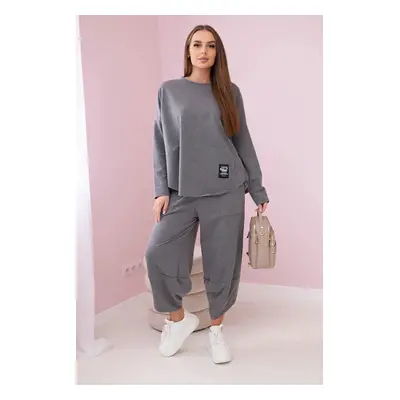 Set of Graphite cotton sweatshirts and trousers