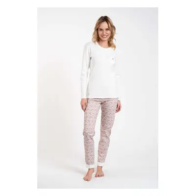 Juliana ́s pyjamas, long sleeves, long legs - ecru/print