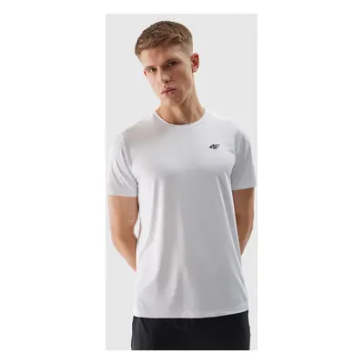 Men's sports T-shirt in a regular fit made of recycled 4F materials - white