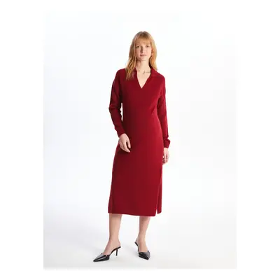 LC Waikiki Polo Neck Plain Long Sleeve Maternity Knitwear Dress