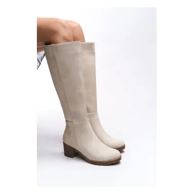 Riccon Hioverra Women's High Heel Boots Matte Beige