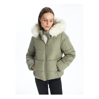 LC Waikiki Women's Hooded Plain Puffer Coat