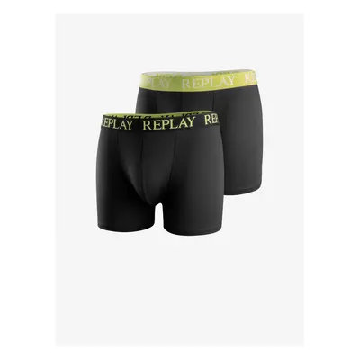 Set of two men's boxer shorts in black Replay