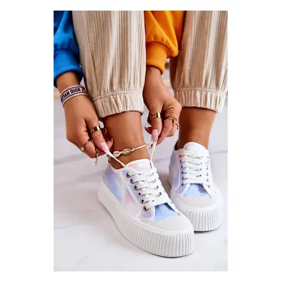 Low platform sneakers blue-pink Mischa