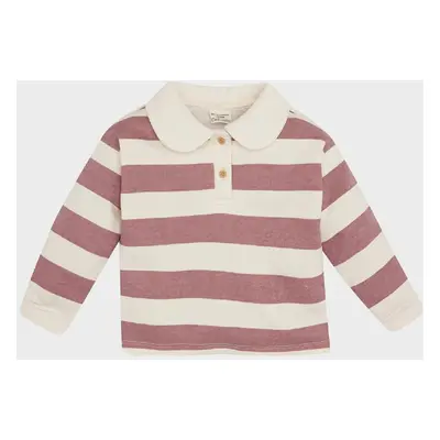 DEFACTO Baby Girl Soft Furry Striped Sweatshirt Inside Collar