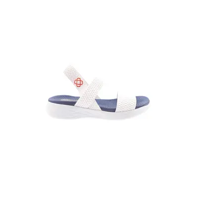 DGN 102-23y Women's Elastic Sandals White Navy Blue