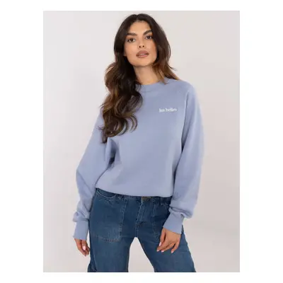 Light blue sweatshirt without hood with SUBLEVEL inscription