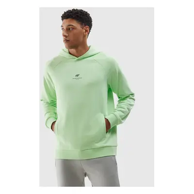 Men's Hooded Sweatshirt Without Fastening and Organic Cotton 4F - Light Green