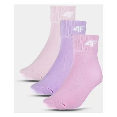 Girls' Casual Socks Above the Ankle (3 Pack) 4F - Multicolored