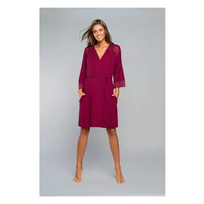 Samaria bathrobe with 3/4 sleeves - burgundy