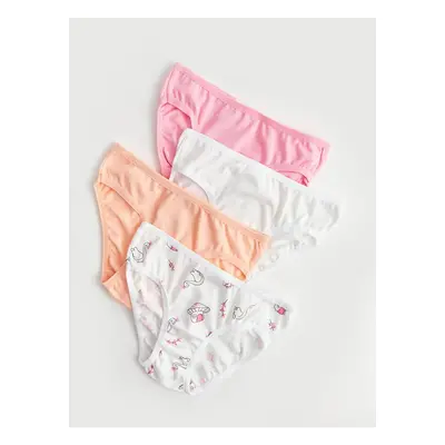 LC Waikiki LCW Baby Printed Cotton Baby Girl Panties 4-Piece