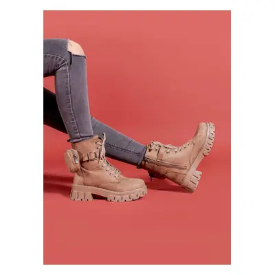 Riccon Sand Women's Mini Bag Combat Boots