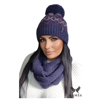 Női szett Kamea Kamea_Set_Hat&Chimney_K.21.263.12_Navy_Blue