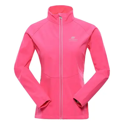 Women's softshell jacket with membrane ALPINE PRO MULTA neon knockout pink