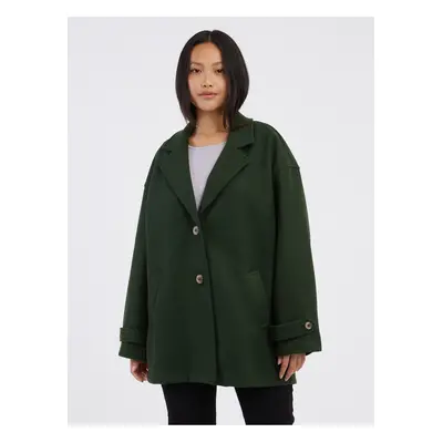 Dark Green Ladies Coat Noisy May Alicia - Ladies