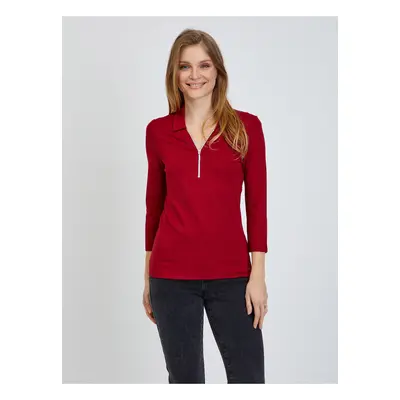 Red T-Shirt with Three-Quarter Sleeve ORSAY - Women