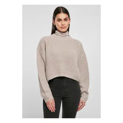 Women's wide oversize sweater in warm gray color