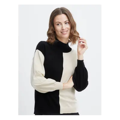 Cream-Black Womens Sweater Fransa - Women