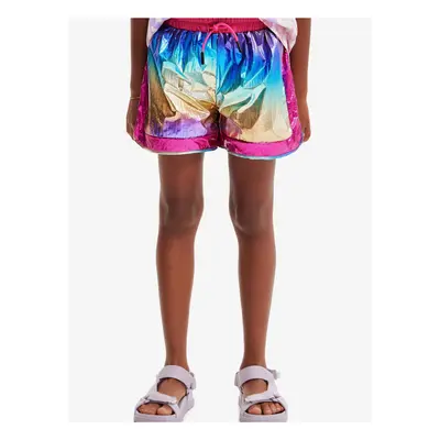 Pink-blue girly metallic shorts Desigual Nature - Girls