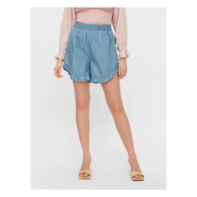 Blue Striped Loose Shorts Pieces Tiffany - Women's