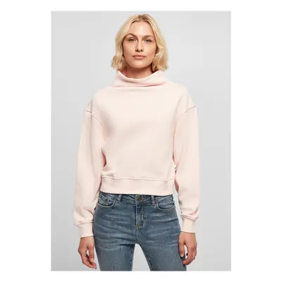 Women's Organic Short High Neck Crew Pink