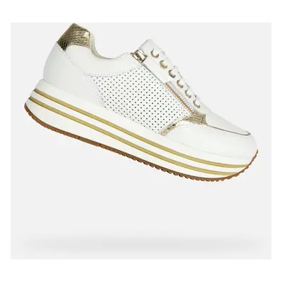 White women's sneakers Geox Kency - Women's