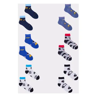 Yoclub Kids's Boys' Short Patterned Socks 6-Pack SKA-0024C-AA00-001