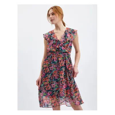 Orsay Red-Black Women Floral Dress - Women