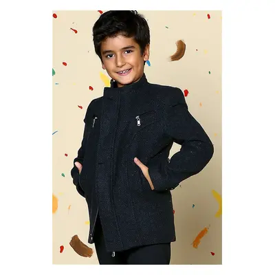 K3001 DEWBERRY BOYS' COAT-DOTTED ANTHRACITE